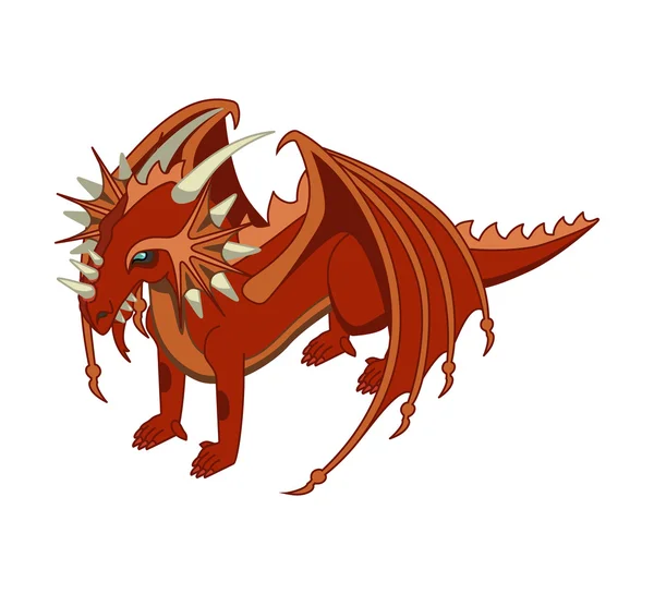 Dragão Vermelho. Vector. Isométrico —  Vetores de Stock