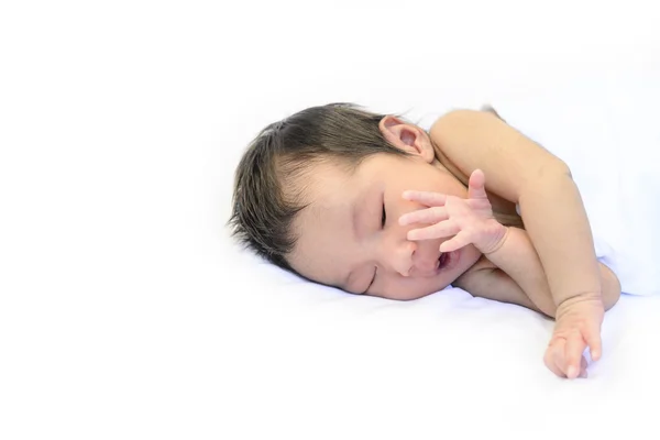 Lindo Retrato Bebé Sobre Fondo Blanco Aislado — Foto de Stock