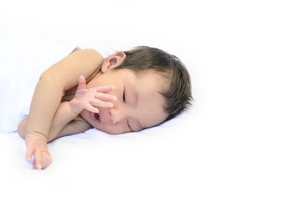 Lindo Retrato Bebé Sobre Fondo Blanco Aislado — Foto de Stock