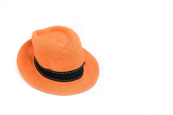 Sombrero naranja sobre fondo blanco aislado —  Fotos de Stock