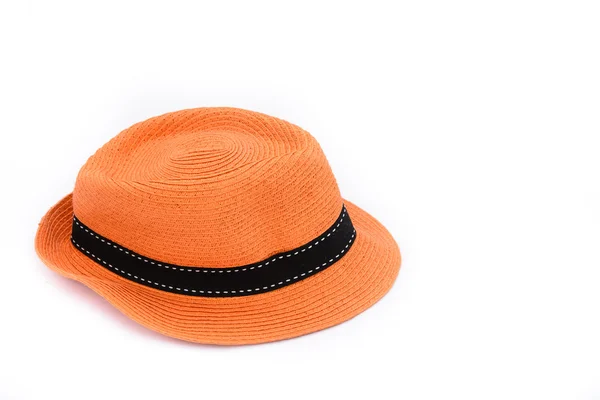 Cappello arancione su sfondo bianco isolato — Foto Stock