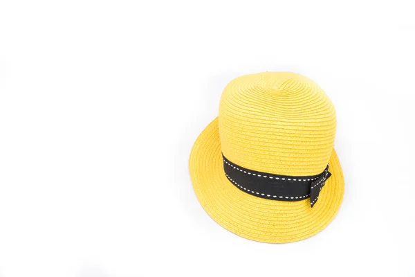 Sombrero amarillo sobre fondo blanco aislado —  Fotos de Stock