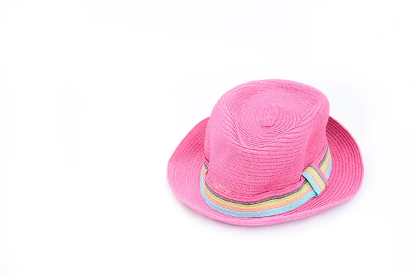 Cappello rosa su isolato bianco — Foto Stock