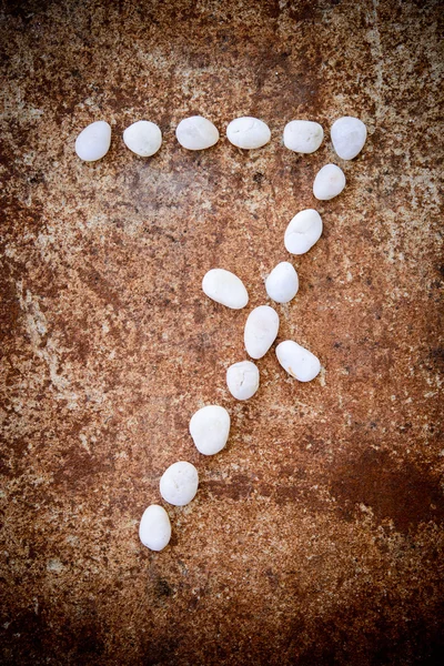 '7' number alphabet made form white stone Stock Photo