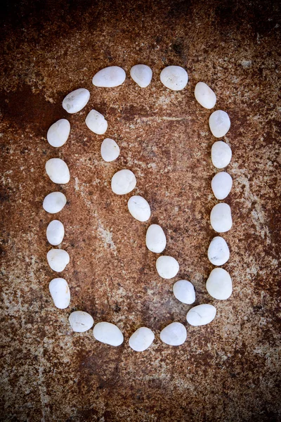 '0' number alphabet made form white stone — Stock Photo, Image