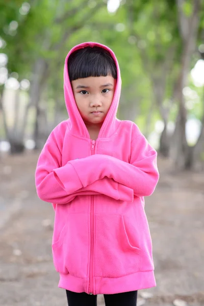 Asian kid portrait in the garden — Stock Photo, Image