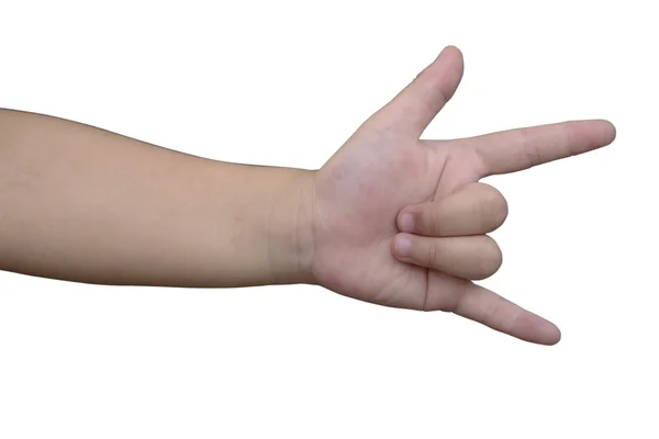Kind Hand zeigen, ich liebe dich signalisieren — Stockfoto