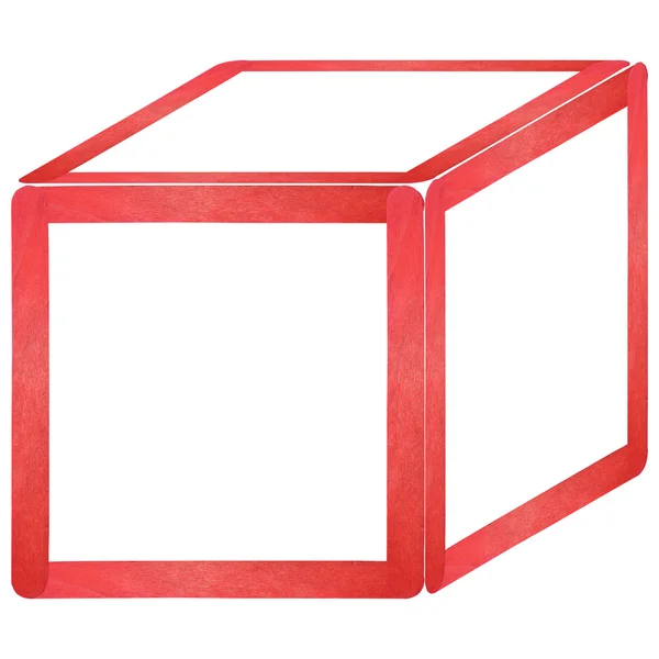 Prázdné blok sestaven z červeného dřeva, oddělené — Stock fotografie