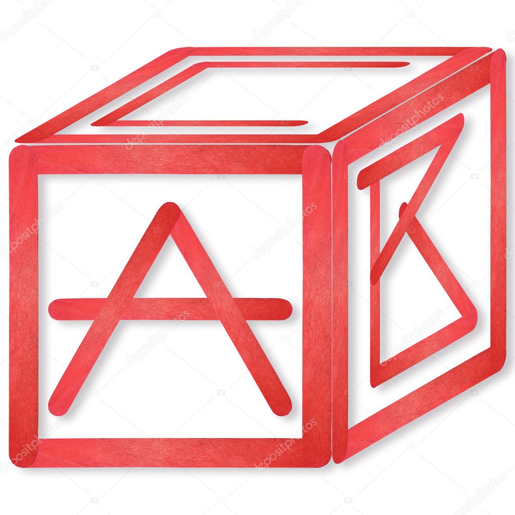 ABC Block build from red wood separated — Stock Photo © PathomP 87133022