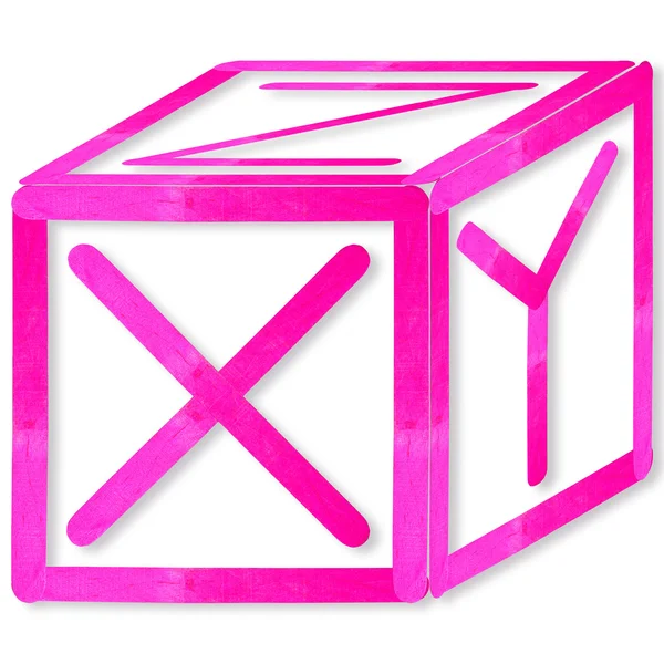 XYZ Block budovat z růžového dřeva, oddělené — Stock fotografie