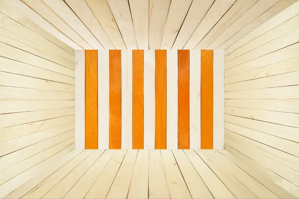 Kolorowy pokój drewna na szeroki kąt widzenia — Zdjęcie stockowe