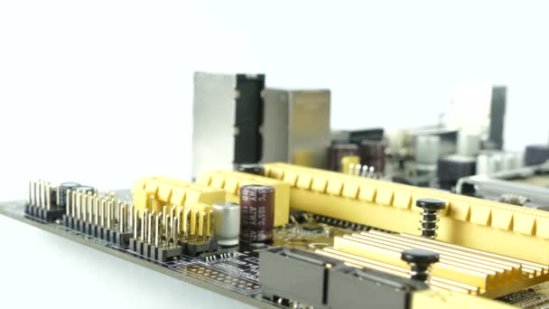 Tablero principal de la computadora, material de archivo de la placa base 4K — Vídeos de Stock