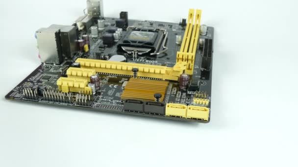 Tablero principal de la computadora, material de archivo de la placa base 4K — Vídeos de Stock