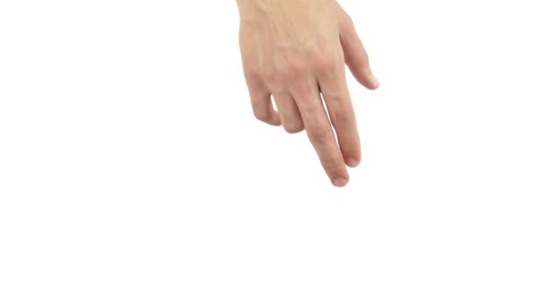 Жесты рук, показывающие использование сенсорного экрана компьютера, планшета, трекпада. Полный — стоковое видео