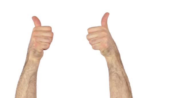 Thumbs Up op wit 4k — Stockvideo