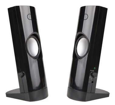 Beyaz arka plan üzerinde izole ses müzik hoparlör