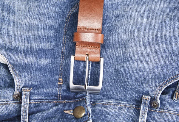 Jeans med bälte bakgrund — Stockfoto