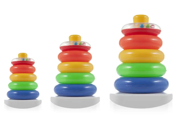 Pyramid build from colored  rings. Toy for babies and toddlers t — Stock Photo, Image