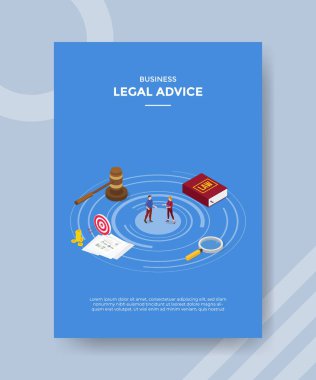 legal advice concept for template banner and flyer for printing with isometric style clipart