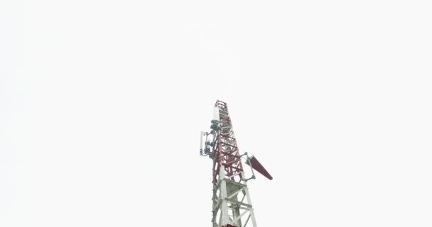 Small Communication Tower Bottom Shot — Stock Video