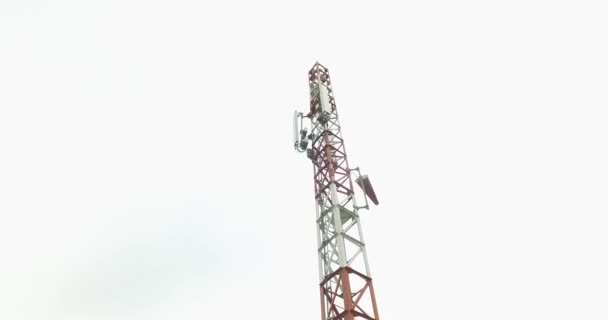 Small Communication Tower Bottom Shot — Stock Video