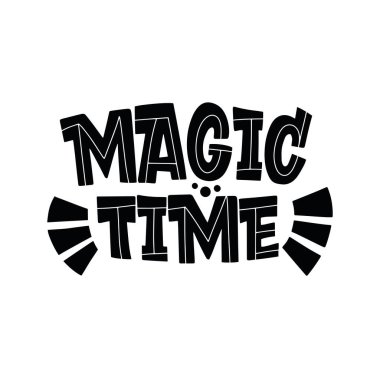 Sihir zamanı. Tebrik kartları, çıkartmalar, afişler, baskılar ve ev dekorasyonu için harika harfler. Xmas kartı. Mutlu Noeller ve mutlu yıllar 2021.