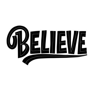 Noktalı harfler beyaz bir arka plana inanıyorlar. İzole vektör. Grafik tasarım yaşam tarzı harfleri. Kafe dekorasyonu ve dükkan reklamı için el yazısı harf tasarım unsurları.