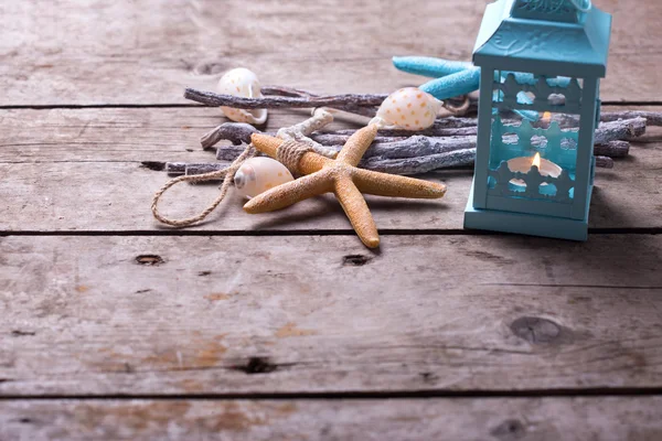 Marine items with seashells — Stock Photo, Image