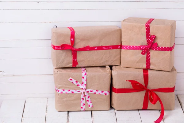 Festive gift boxes — Stock Photo, Image