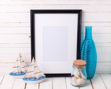 Boş çerçeve ve okyanus tema süslemeleri 