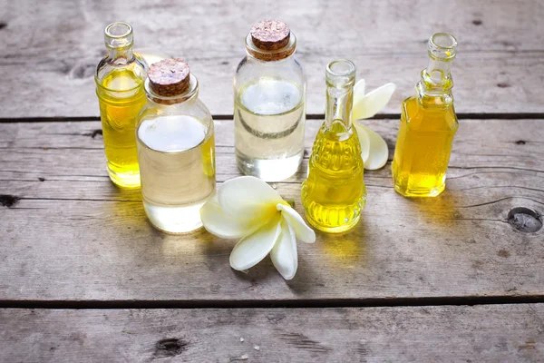 Bottles with essential aroma oil — Stock Photo, Image