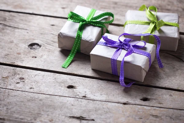 Festive gift boxes with presents — Stock Photo, Image