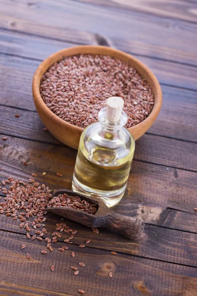 Flax seeds oil — Stock Photo, Image