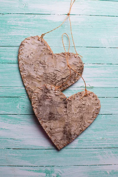 Hearts from wood — Stock Photo, Image