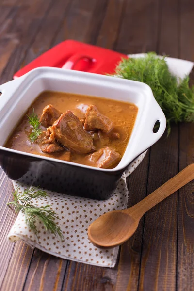 Fresh homemade stew with meat — Stock Photo, Image