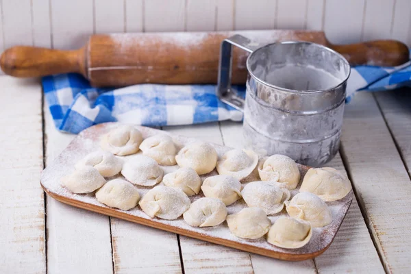 Gnocchi di piatto ucraino con carne — Foto Stock