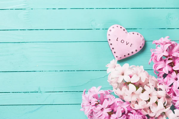 Bakgrund med färska blommor hyacinter — Stockfoto