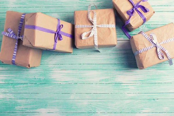 Many wrapped boxes with presents — Stock Photo, Image