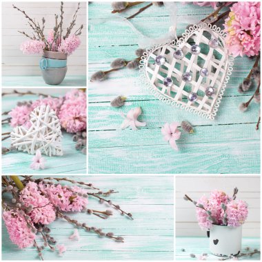 hyacsnths, willow ve dekoratif kalp