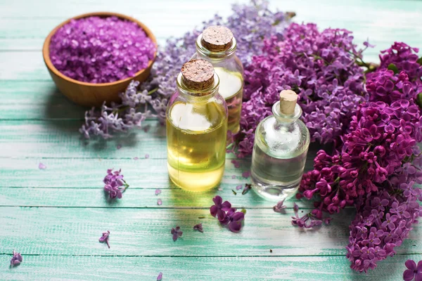 Spa and wellness setting on wooden background — Stock Photo, Image