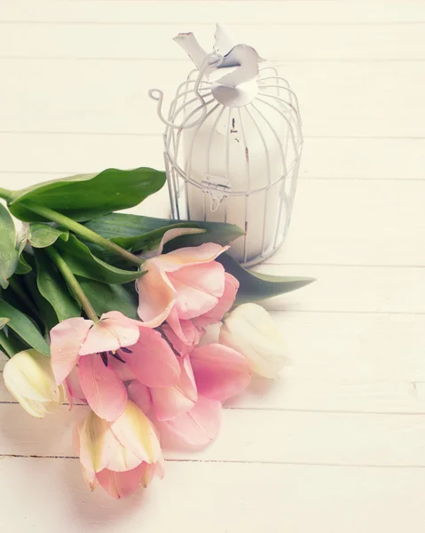 Fondo con flores frescas de tulipán —  Fotos de Stock