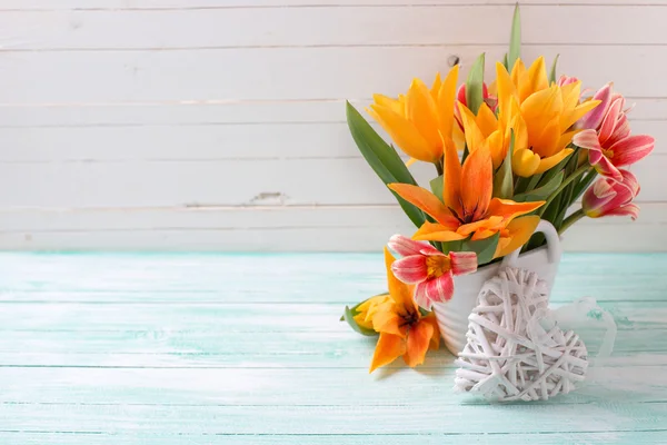 Background with fresh tulips — Stock Photo, Image