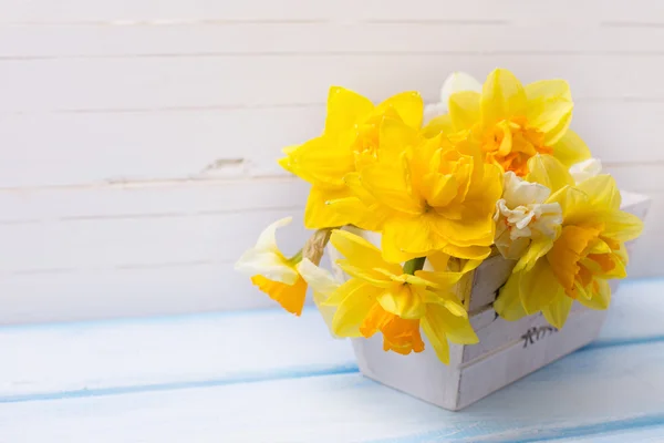 Narciso en maceta de madera —  Fotos de Stock