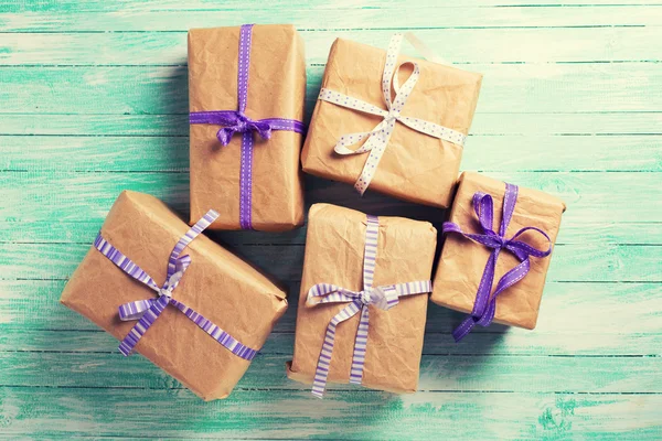 Wrapped boxes with presents — Stock Photo, Image