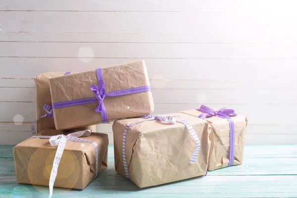 Wrapped boxes with presents — Stock Photo, Image