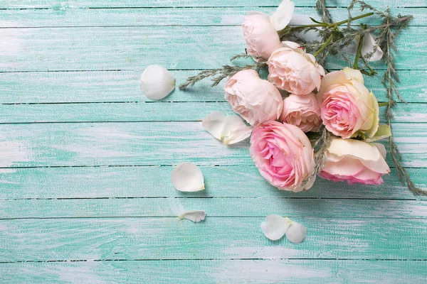 Postal con flores de rosa —  Fotos de Stock