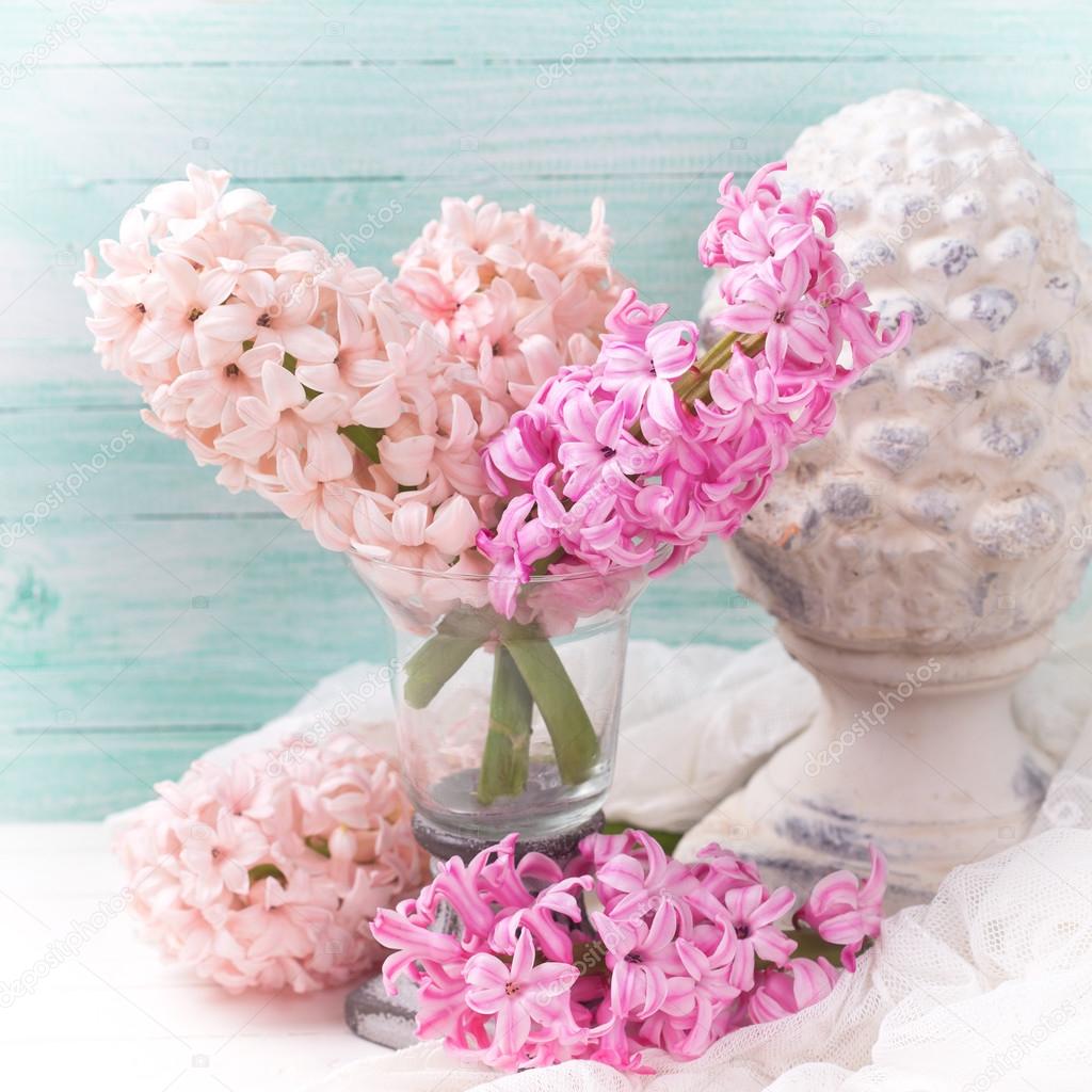 hyacinths and decorative cone