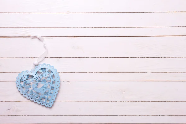 Blauwe decoratieve hart — Stockfoto