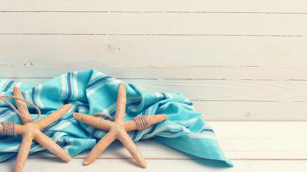 Stjärnor och blå handduk — Stockfoto