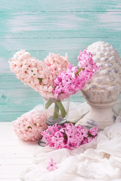 Hyacinths and decorative cone — Stock Photo, Image